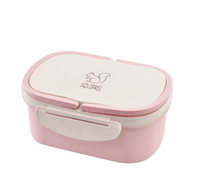 Boîte à lunch scolaire écologique pour enfants avec couvercle en plastique, en paille de blé et en PP, capacité de 950 ml