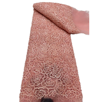 NI.AI Neues Design Bandkordel-Spitzenstoff Blumenstickerei Perlenverzierte Spitze Netzstoff Pailletten-Perlen-Spitzenstoff