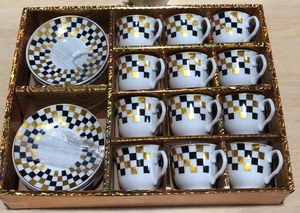Giá rẻ đầy màu sắc Arabic Bộ trà của 12/24 cái 90CC gốm cốc cà phê và chiếc đĩa đặt - Product Image 4