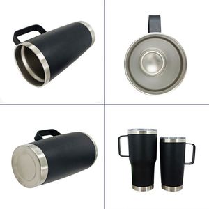 แก้วน้ำสแตนเลสเคลือบสีฝุ่นแบบกำหนดเองขายส่ง แก้วกาแฟเก็บความร้อนสองชั้น ฝาปิดแบบประหยัดพลังงาน สำหรับเครื่องดื่มเย็น จำนวนมาก - Product Image 2