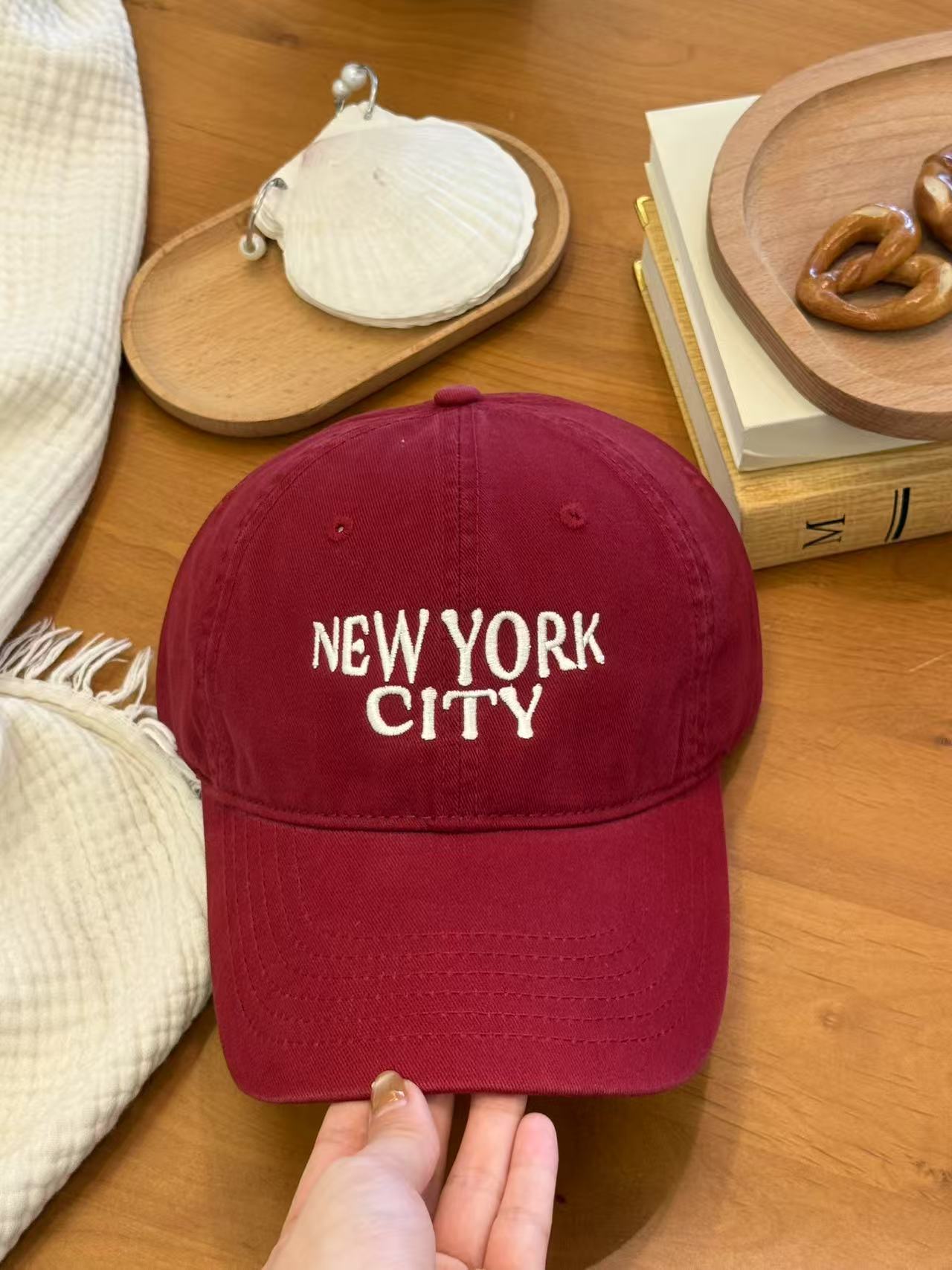 Red-newyorkcity letter embroidery