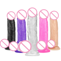 Vente en gros de gode en gelée de cristal pour la masturbation féminine gode réaliste ventouse Plug anal transparent produit sexuel