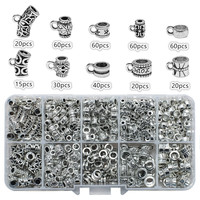Zhubi 10 grilles connecteurs en alliage de Zinc 385 pièces pendentif entretoises tibétain argent métal breloques pour la fabrication de bijoux bracelets à bricoler soi-même