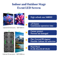 Pantalla LED Portátil para Interiores y Exteriores, P1.9 P2.6 P2.9 P3.91, Resistente al Agua, para Escenarios, Conciertos, Iglesias, Paneles de Video LED para Fondos