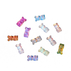 คริสตัลรูปหมีก้นแบนสีรุ้ง ขนาด 6x10 มม. สำหรับตกแต่งเล็บ DIY เครื่องประดับตกแต่งวิบวับ - Product Image 5