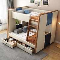Mobilier de maison moderne Lit superposé en bois pour chambre à coucher Lit superposé complet avec lits jumeaux Lit gigogne