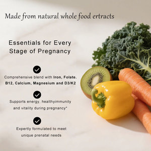 OEM ODM Ácido fólico y vitaminas para alimentos enteros Vitaminas para el embarazo para la salud materna y del bebé Cápsulas prenatales - Product Image 5