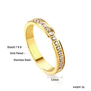 Bijoux de mode, bijoux plaqués or 18 carats, acier inoxydable, zircone cubique, alliances de mariage pour couple, bagues de fiançailles pour femme - Product Image 2