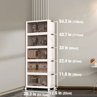 DAYOOH Armoire de Rangement Pliable et Empilable 5 Niveaux en Plastique, Vente en Gros, pour Snacks, Vêtements d'Enfants et Jouets