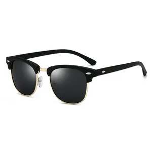 Kacamata hitam harga grosir kacamata hitam desain klasik murah baja tahan karat pelek logam kacamata modis untuk pria wanita