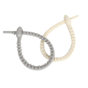 สายรัดซิลิโคนแบบใช้ซ้ำได้ Jiaxing Rofu สีขาวเทา ปรับแต่งได้ ล็อคอัตโนมัติ สำหรับมัดสายไฟ - Product Image 5