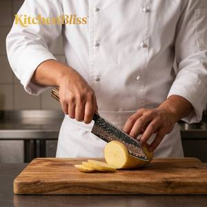 Cuchillo Kiritsuke KitchenBliss VG10 de Cobre Tricolor <span class=keywords><strong>Damasco</strong></span>, 62HRC, Tratado Térmicamente al Vacío, 33 Capas, Cuchillo Japonés de Maestro de Cocina - Product Image 3
