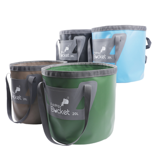 20L đôi đáy cứng bạt <span class=keywords><strong>PVC</strong></span> không thấm nước dễ dàng mang theo ngoài trời di động gấp xô câu cá Cắm Trại Đi Bộ Đường Dài - Product Image 4