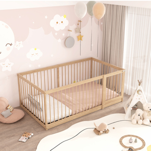 <span class=keywords><strong>Letto</strong></span> per bambini Queen Size in legno massello di buona qualità è dotato di una recinzione staccabile e due cassetti <span class=keywords><strong>Montessori</strong></span> pavimento <span class=keywords><strong>letto</strong></span> - Product Image 2