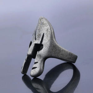 Anneaux de mode en bijouterie fine de style rétro noir, motif <span class=keywords><strong>guerrier</strong></span> spartiate, pour hommes et femmes - Product Image 3