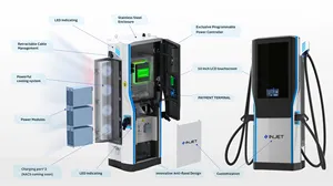 Boden stehende kommerzielle Ebene 3 Phase ccs2 gbt 30kW 50kW 60kW 120kW 150kW Gleichstrom ev Schnell ladestation für Elektro fahrzeuge