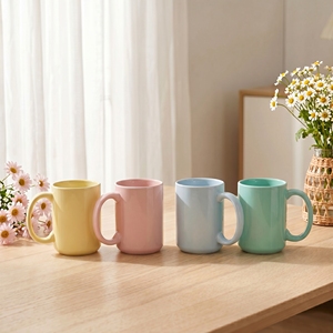 Taza de Cerámica Sublimable de 15 oz, Color Verde Menta, Azul Claro, Amarillo, Rosa, Personalizable, para Café, Macaron, Pastel - Product Image 1