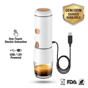 Machine à expresso électrique rechargeable 12V USB pour voiture, brassage <span class=keywords><strong>automatique</strong></span>, pression de 15 bars, compatible avec les capsules NS/DG, café moulu - Product Image 1