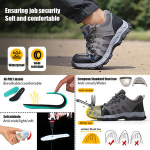 GUYISA Zapatos DE SEGURIDAD DE CUERO impermeables de alta calidad para hombres Zapatos de seguridad con suela de goma con punta de acero - Product Image 5