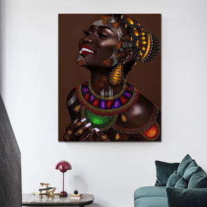Poster e Quadro con Bella Donna Africana, Dipinto su Tela, Decorazioni da Parete per Soggiorno - Product Image 2