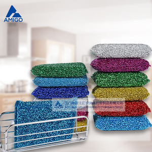 Éponges à vaisselle en laine d'acier Amigo, couleur unie, pour le nettoyage de la cuisine, multicolores, pour un usage domestique - Product Image 1