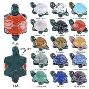 Artisanat en cristal naturel en gros, fait main, tortue en cristal mélangé (améthyste, quartz rose, calcite <span class=keywords><strong>jaune</strong></span>, <span class=keywords><strong>aventurine</strong></span> verte) pour cadeaux - Product Image 6