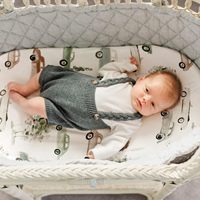 Matelas pour bébé nouveau-né en jersey de coton biologique 100% imprimé sur mesure, couleur unie, motif floral, doux, lisse, anti-boulochage, 32"*16"
