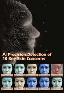 Venta al por mayor 3 modos de colores Control de sensor táctil Redondo Led AR <span class=keywords><strong>Maquillaje</strong></span> <span class=keywords><strong>virtual</strong></span> con luces AI Análisis DE LA PIEL Smart LED Vanity Mirror - Product Image 5