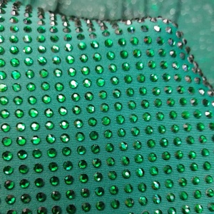 Phổ biến màu xanh lá cây rõ ràng tinh thể Rhinestone hotfix dính vào spandex vải đàn hồi cho trang phục TRIM - Product Image 2