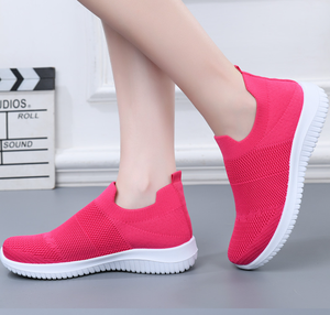 X Weiche Baumwollstoff-Komfortschuhe für Damen, lässige, atmungsaktive Slip-On-Schuhe - Product Image 2