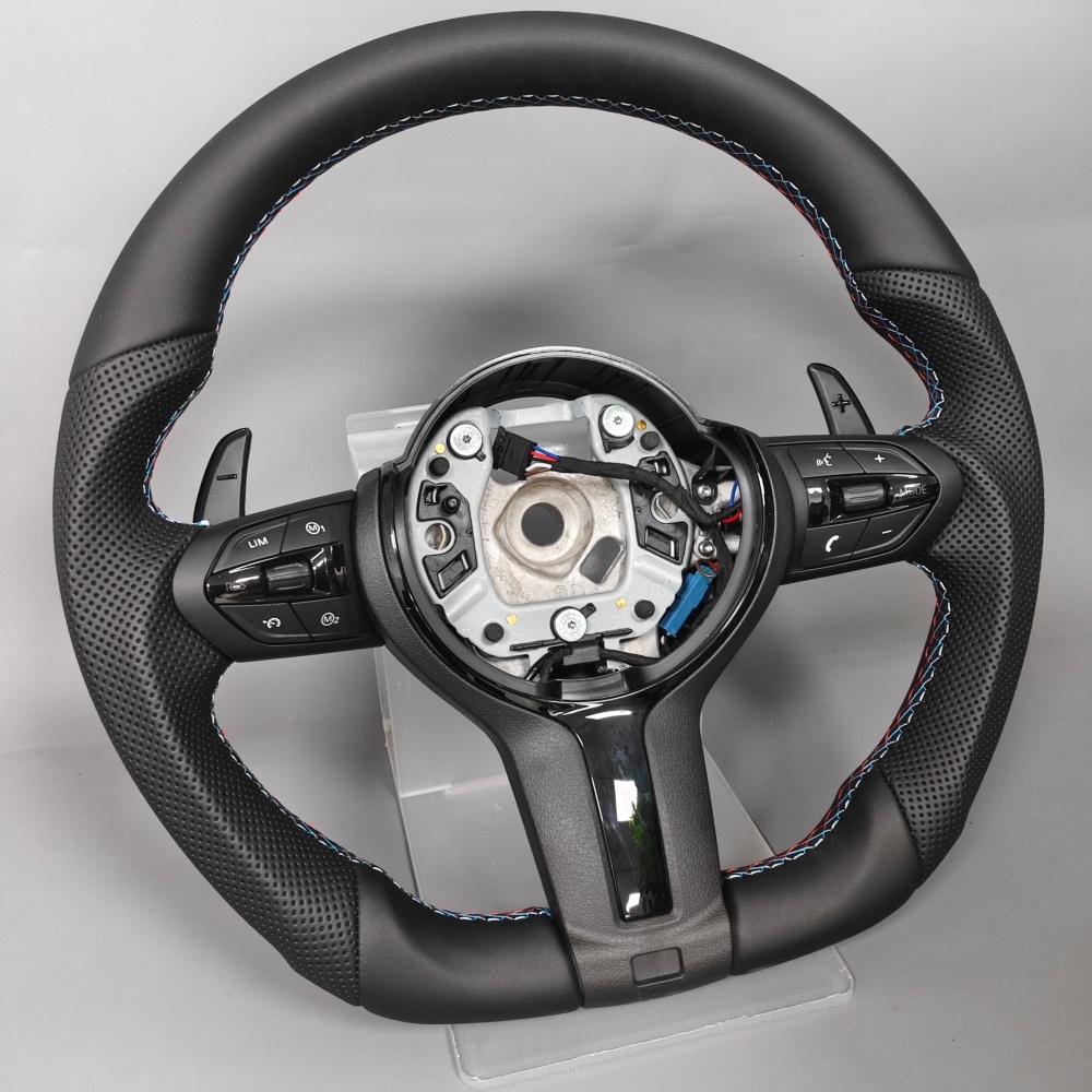 Custom Black Leather Steering Wheel (BMW Fitment), photo 3