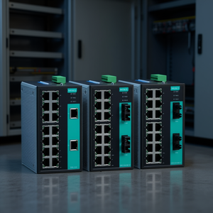 Commutateur non géré Moxa EDS-316-T sur rail DIN, 16 ports 1000 Mbps RJ45 Ethernet, dispositif réseau industriel IEEE 802.3, 24 V - Product Image 3