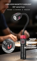 800M longue portée lampe de poche LED fluorescente 360 ° Zoom réglable type-c batterie externe torche pêche en plein air Camping travail lumière