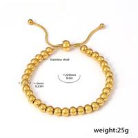 Gelang Manik Baja Kecil 4mm, Gelang Berlapis PVD Baja Tahan Karat