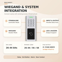 Teclado de Control de Acceso para Exteriores IP66 con Lector RFID, Entrada/Salida Wiegand, Cerradura Eléctrica, Resistente al Agua