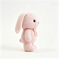 Peluche personnalisée mignonne en forme d'animal, poupée en peluche tricotée de dessin animé, lapin en peluche, vente en gros, jouet en peluche personnalisé pour enfants