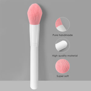 Pinceau de maquillage pour poudre libre professionnel <span class=keywords><strong>à</strong></span> <span class=keywords><strong>tête</strong></span> plate en forme d'éventail personnalisé blanc nouvel outil cosmétique unique en gros - Product Image 5