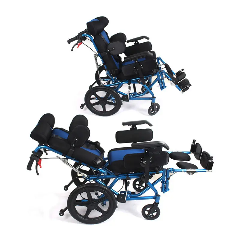 Disabled children with cerebral palsy wheelchair full lying high back multi-functional safety protection wheelchair