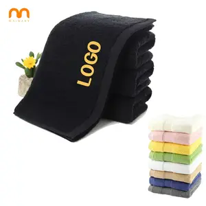 high quality black hair salon towels microfiber beauty nail salon pink towel hair spa hand towels with logo custom embroidery