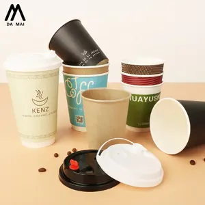 Custom Design Printed Disposable 6oz 8oz 10oz 12oz 16oz Single Double Wall Hot Coffee Paper Cups With Logo