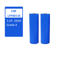 Pin Lithium Ion hình trụ LFP C40 20AH 3.2V, Pin Lifepo4 40135, Hệ thống lưu trữ năng lượng mặt trời gia dụng Lifepo4