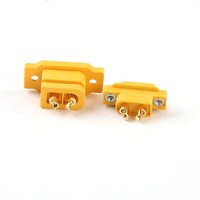 Connecteur femelle Amass XT60E-F 35A plaqué or, prise de batterie à montage sur panneau pour drone RC, UAV, connexion d'alimentation industrielle
