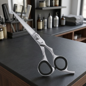Ciseaux de coiffure professionnels en acier inoxydable à pointe affûtée pour droitiers, manche moyen - Product Image 3