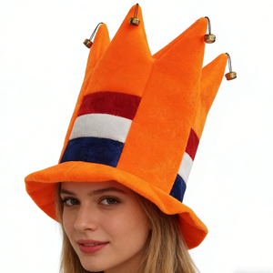 <span class=keywords><strong>Sombrero</strong></span> de Bufón Holandés de Terciopelo para Fiesta de <span class=keywords><strong>Carnaval</strong></span>, Divertido y <span class=keywords><strong>Loco</strong></span>, de Fútbol de Holanda, MH-1846 - Product Image 2