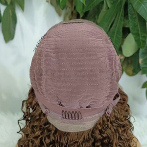 Parrucca Bob in <span class=keywords><strong>Capelli</strong></span> Umani Ricci Birmani Grezzi con Frontale in Pizzo 13x4 Marrone <span class=keywords><strong>Chiaro</strong></span>, Completamente in Pizzo, per Uso Quotidiano e Styling - Product Image 4