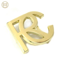 Boucle de ceinture en métal avec lettres dorées, Design professionnel personnalisé, Logo de marque, en métal, 1 pièce