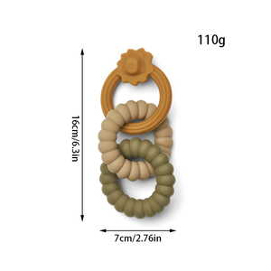 Anneau de <span class=keywords><strong>lion</strong></span> en silicone stégosaure sans BPA ensemble de jouets sensoriels en gros pour bébé anneau de dentition à mâcher <span class=keywords><strong>hochet</strong></span> à chaîne apaisant - Product Image 2