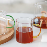 Haute poignée en borosilicate verre tasse à eau grande capacité résistant à la chaleur pour thé lait boissons jus café glacé usage domestique