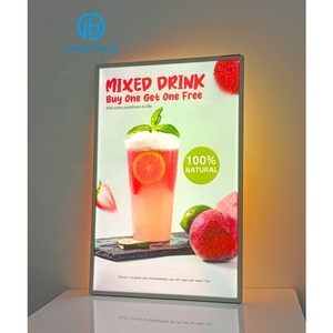 กล่องไฟโปสเตอร์กระจกเทมเปอร์บางพิเศษกล่องไฟบางเฉียบกรอบรูป LED กรอบรูปกรอบรูป - Product Image 2