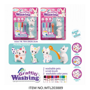 Juego de manualidades educativas para niños, juguete de dinosaurio, Kit DIY de pintura, dibujo de grafiti, lavado de animales, juguetes para colorear - Product Image 4